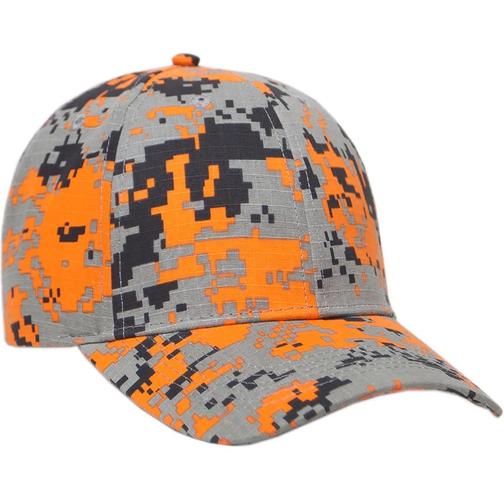 Forest Outdoor Camouflage Custom Logo Embroidery Cotton Hunting Safe Orange Hat