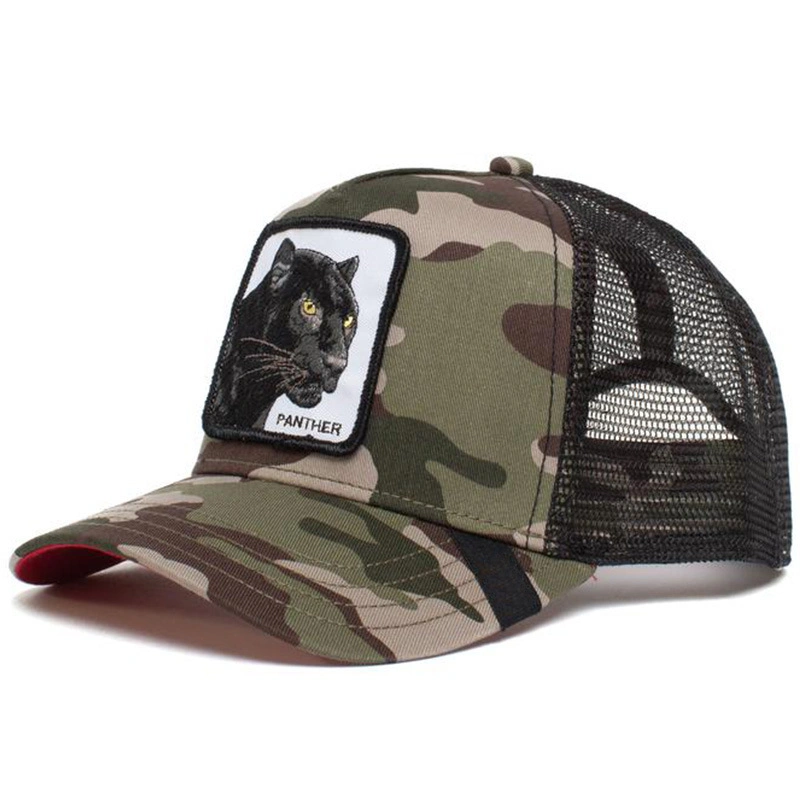 Adjustable Strapback Trucker Cap with Mesh Back and Embroidered Artwork Animal Baseball Cap