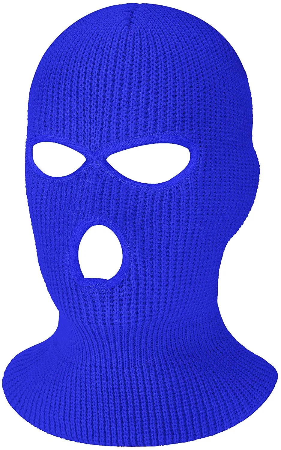 Royal Blue 3-Hole Knitted Full Face Cover Ski Mask, Winter Balaclava Warm Knit Full Face Mask for Outdoor Sports