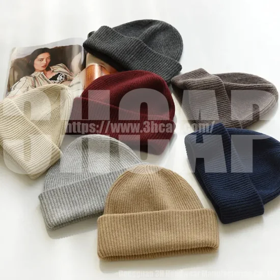 3hcap OEM plaine de haute qualité chapeaux tricotés d'hiver personnalisé bonnet chaud vierge